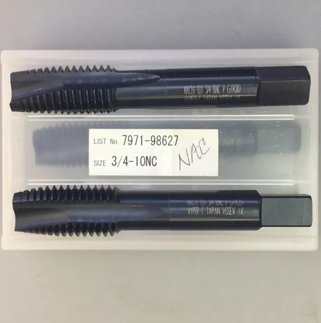 3pc NACHI - TDT  3/4” - 10 NC   VIPER-T Plug Taps; GT9 (2B); HSSEV 🎯Machinist