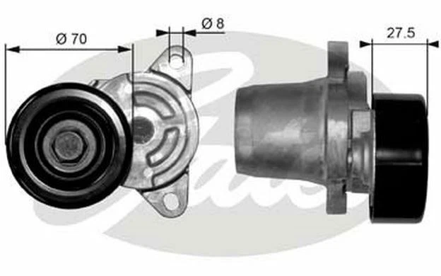 GATES Galet tendeur (courroie d'accessoire) pour HYUNDAI ACCENT SANTA Fé T38454