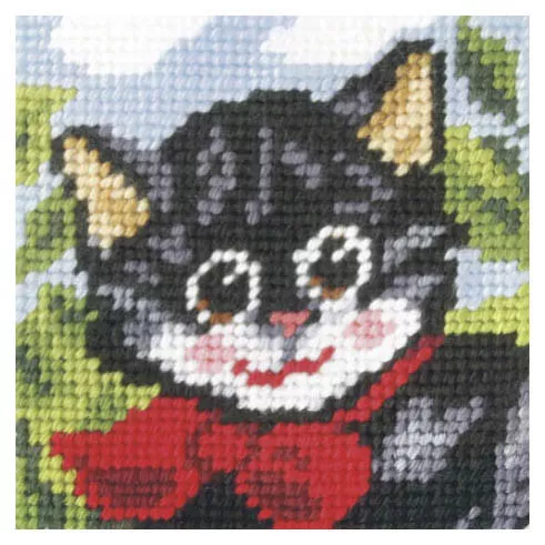 1x Embroidery Kit Pussy Cat Sewing Craft Tool Hobby Art UK Bulk Filoro