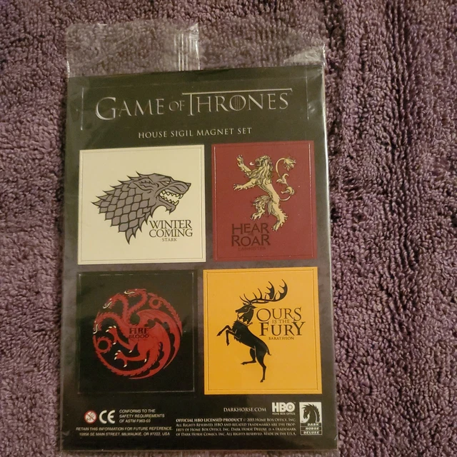 GAME OF THRONES House Sigil Magnet Set Stark Lannister HBO Loot Crate