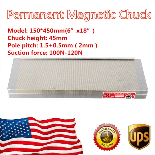 18" x 6" Permanent Rectangular Magnetic Chuck Magnetic Table EDM 450x150 MM kit