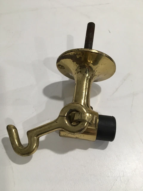 Vintage Brass Door Stop With Hook 4