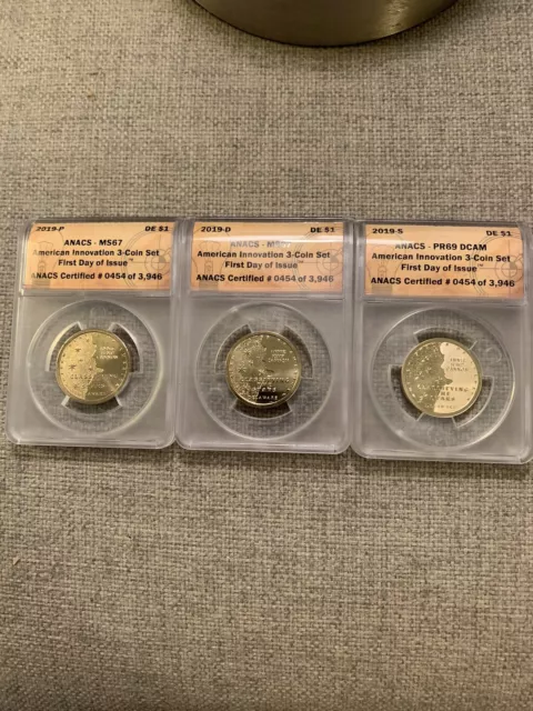 2019 American Innovation 3 Coin Set FDOI #454/3946 Delaware