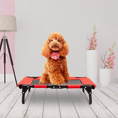 Elevated Camping Pet Cot Raised Dog Cat Lounger Bed Indoor Outdoor Portable Red