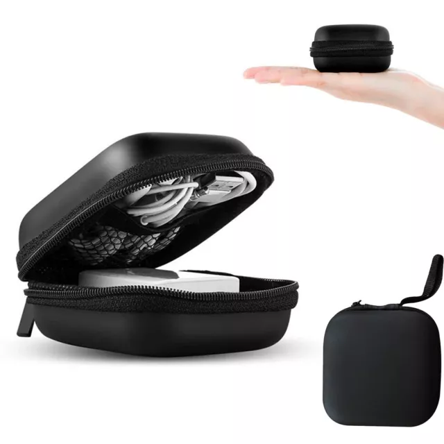 Universal Hard Carrying Box Headset Headphone Storage Bag Earphone Case Black AU