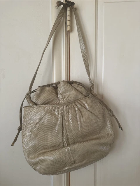 Judith Leiber Beige Bucket Bag Large Purse