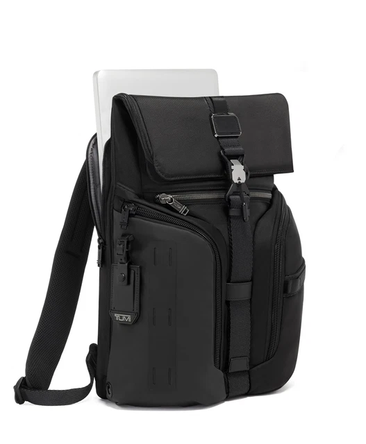 TUMI ALPHA BRAVO Logistics Flap Lid Backpack BLACK 0232759 MSRP $495 AUTHENTICD 3