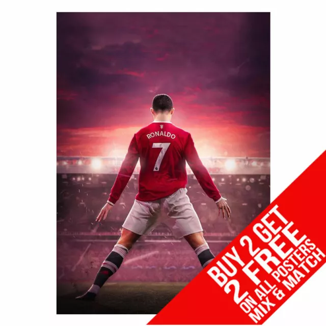 Ronaldo Ee5 Manchester United Poster Art Print A4 A3 Size Buy 2 Get Any 2 Free