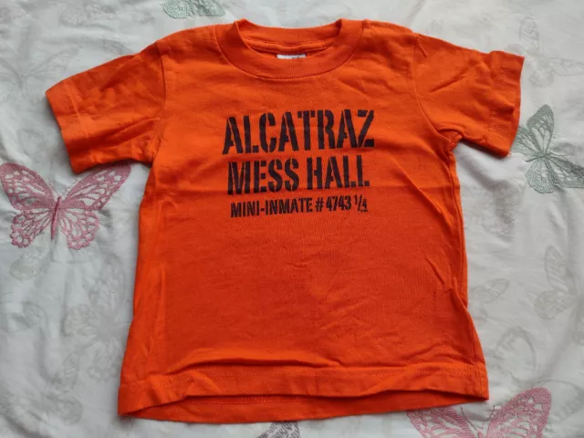 Top a maniche corte Kiddi Kats unisex arancione ""Alcatraz Mess Hall"" 24 mesi