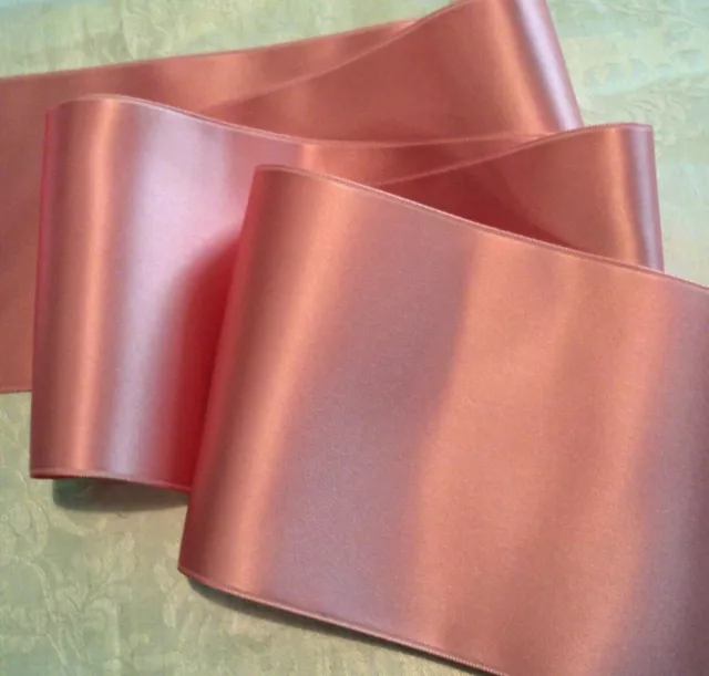 2-3/4" Wide Swiss Double Face Satin Ribbon- Dusty Rose-  By The Yard