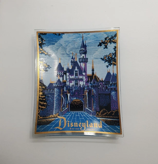 Vintage 1960's DISNEYLAND Castle Ashtray Trinket Dish Tray Smoke Glass 4.5"x3.5"