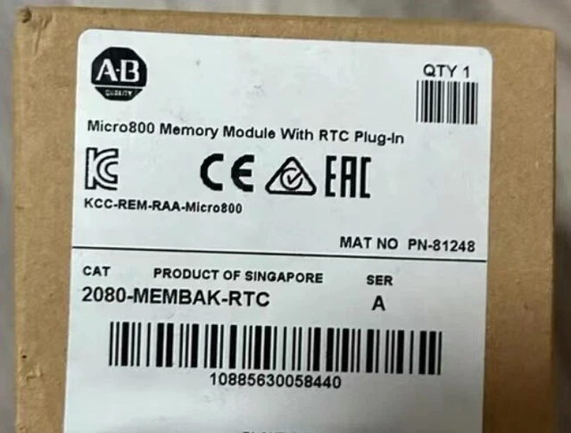 1PCS Allen Bradley 2080-MEMBAK-RTC Memory Module With RTC Plug-In Factory Sealed