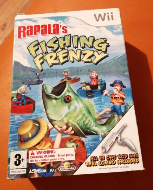 RAPALA'S FISHING FRENZY Nintendo Wii Game With Fishing Rod