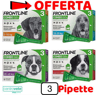 Frontline Combo Cane 3 Pipette→ Per Cani da 2-10 / 10-20 / 20-40 / oltre i 40 kg