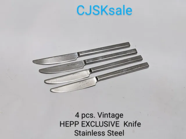 4 pcs. Vintage HEPP EXCLUSIVE Knife Stainless Steel (USED).
