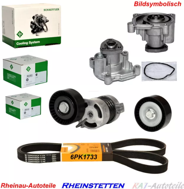 CONTINENTAL+INA 6PK1733 KeilrippenriemenSatz+Wasserpumpe für AUDI VW SEAT SKODA