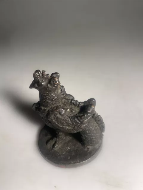 Dragon Rooster Duck Asia Antique Opium Weight  Bronze Stamp China 200 g