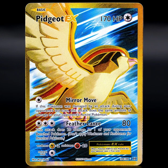 104/108 - Pidgeot EX - Evolutions - Vollständige Kunst - Pokémonkarte - fast neuwertig