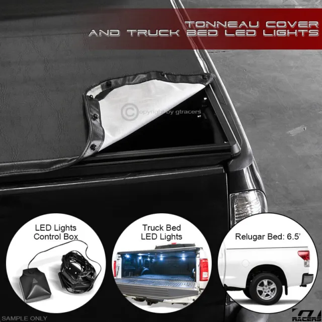 For 2004-2006 Toyota Tundra 6.2 Ft Short Bed Snap-On Tonneau Cover+LED Lights