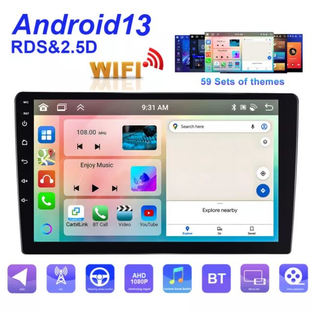 4G+64G Double 2 Din Android 13.0 Apple Carplay Car Stereo Radio GPS Android Auto