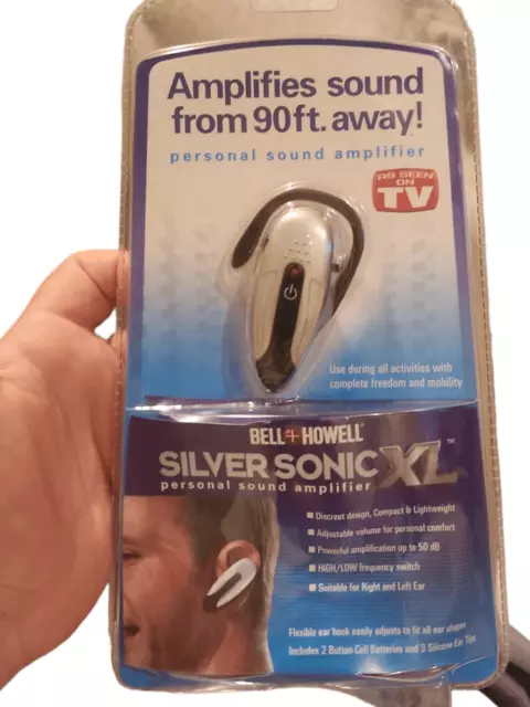 BELL HOWELL SILVER Sonic XL Personal Sound Amplifier As Seen On TV