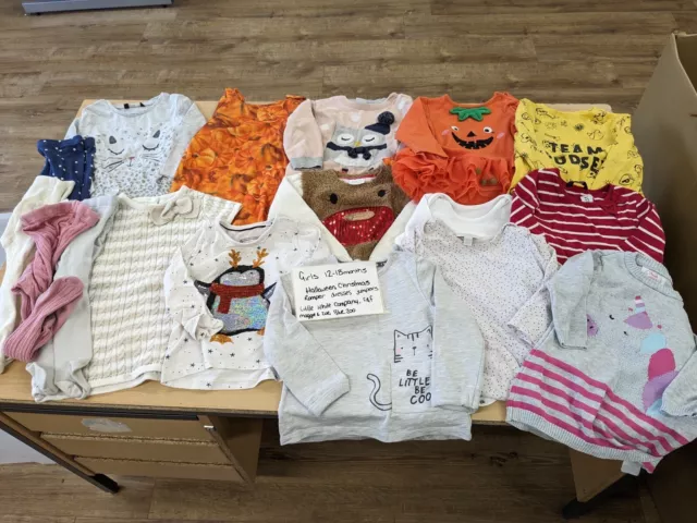 Pacchetto vestiti ragazze età 12-18 mesi abito natalizio Halloween collant