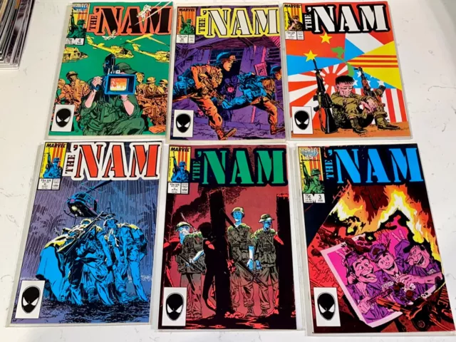 The 'NAM Lot of 6 Vietnam War 1986-1987 MARVEL Comics No. 3 4 5 6 7 10 Set