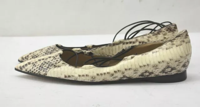 Michael Kors Collection Snakeskin Laced Shoes Ballet Flats Women's 5.5 (36EU) 2