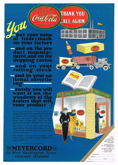 RARE PRINTER MAGAZINE Ad Coca Cola Pop Bottle C1920 Factory Trucks