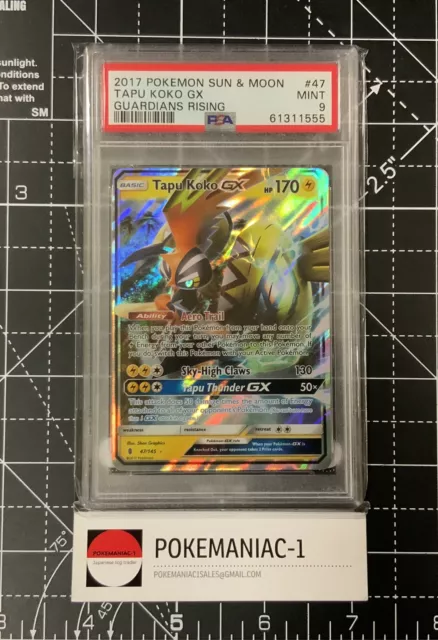 Tapu Koko GX 47/145 Sun and Moon Guardians Rising Pokemon Card NM