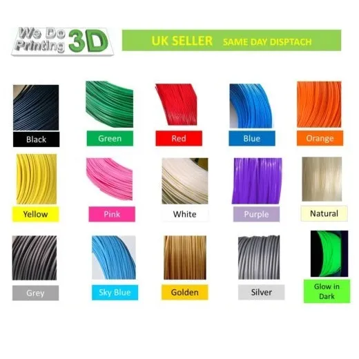 3D Printer Filament PLA 1.75mm, 20+ Colours - 100m 50m 20m 10m Lengths - Reprap
