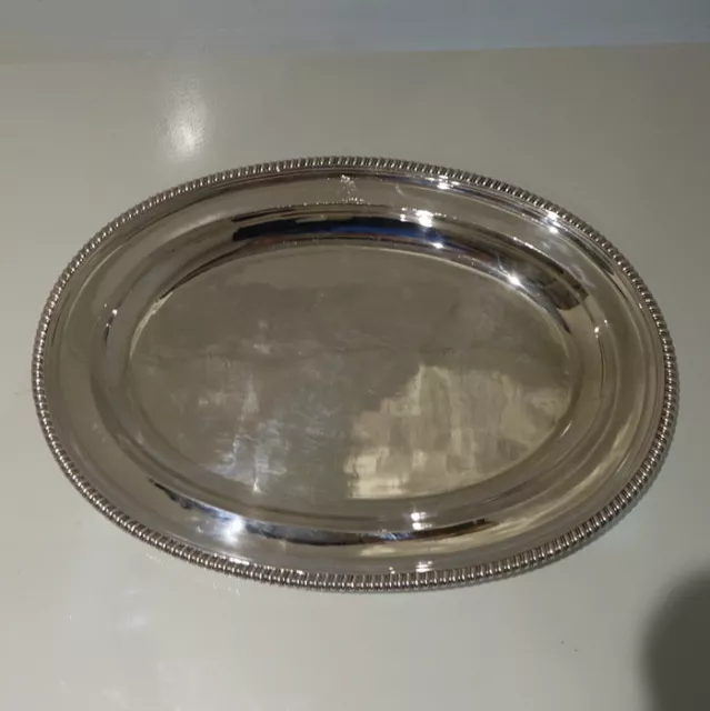 19th Century William IV Antique Sterling Silver Large Oval Meat Dish Lond  1834