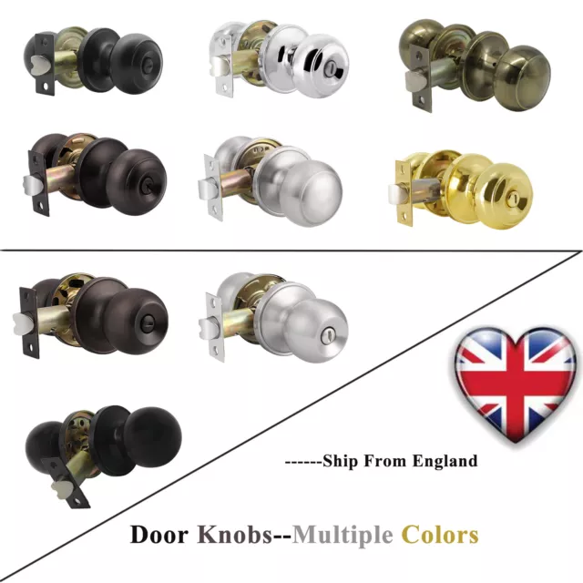 Probrico Privacy Door Knobs Round Entry Lock Interior Handles Passage Dummy