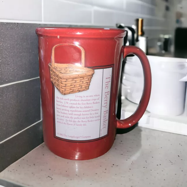 The Berry Basket Coffee Mug Tea Cup Longaberger Brand 2002 3D Embossed