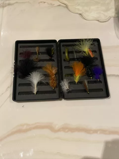 X15 Fly Box Including an Assortment of Nymph Trout Flies for Fly Fishing