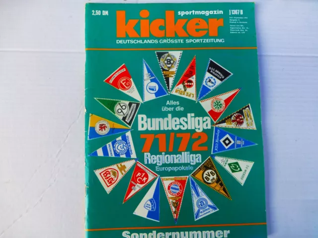 Kicker- Sonderheft-Bundesliga Sondernummer 1971/72 " Liga und Europapokale