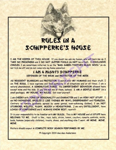 Rules In A Schipperke's House