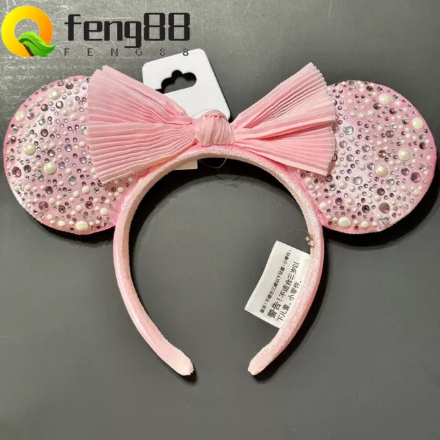 Rare Pearl BaubleBar Disney Parks Minnie Ears Headband Millennial Pink Bow