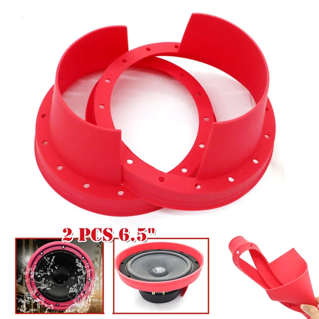 2x 6.5" Car Speakers Silicone Waterproof Mount Cover Bracket Spacer Ring Adapter