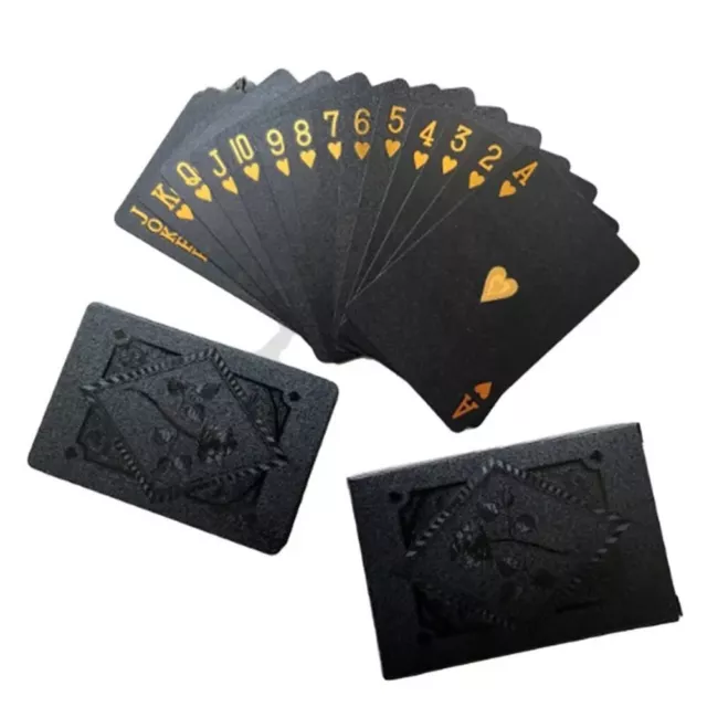 Juegos de cartas póquer de plástico impermeable creativo rosa negra