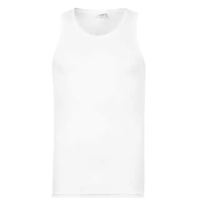 Lee Cooper Essential Rib Vest Mens Gents Muscle Tank Top Crew Neck Lightweight