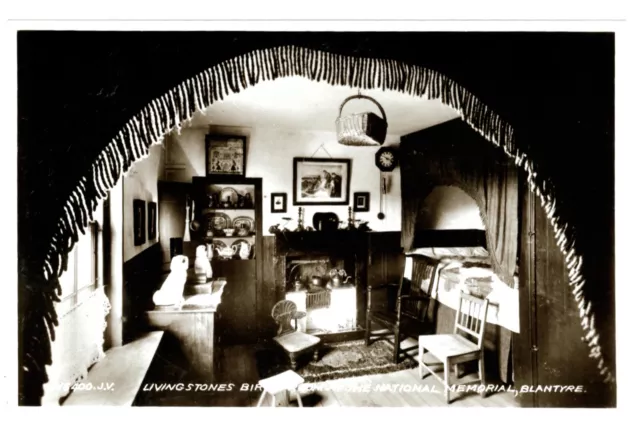 SCOTLAND - DAVID LIVINGSTONE'S BIRTH ROOM, BLANTYRE Real Photo Postcard