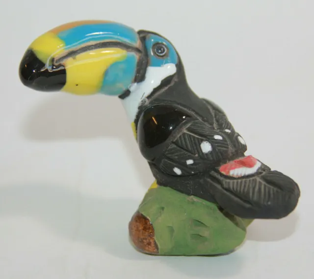 Vintage Toucan Figur handgefertigte Keramik Keramik Vogel Figur bunter Vogel Peru