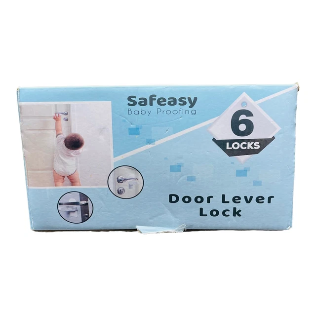 6 Pack Child Proof Door Lever Lock Prevents Toddlers from Opening Doors