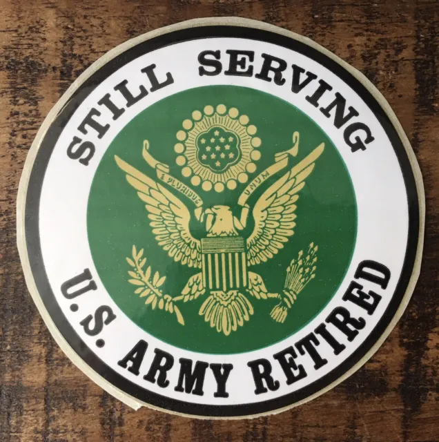 Glossy STICKER ARMY Retired United States Vintage + Bonus Flag Decal