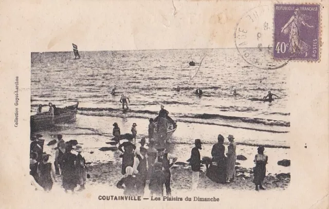 CPA 50 NORMANDY approx. Coutances Agon COUTAINVILLE Les Plaisirs du Dimanche 1928