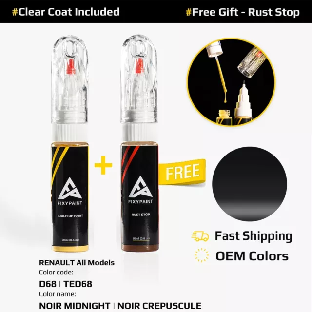 Car Touch Up Paint For RENAULT All Models Code: D68 | TED68 NOIR MIDNIGHT