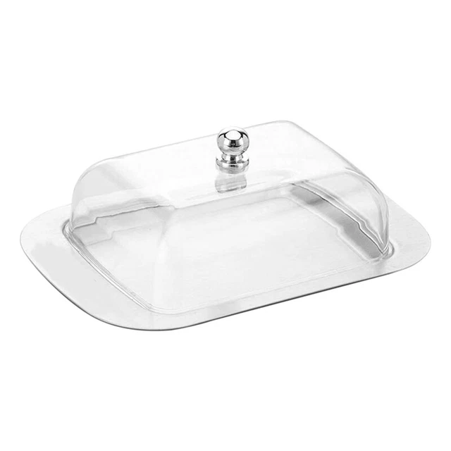 CONTENITORE TRASPARENTE PER Burro Acrilico Con Coperchio Piatto Frutta