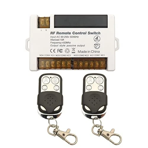 DieseRC Commutateur à distance de Relais sans Fil à 4 Canaux 433MHz Télécommande