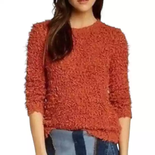 Free People September Song Sweater Red Orange Size M